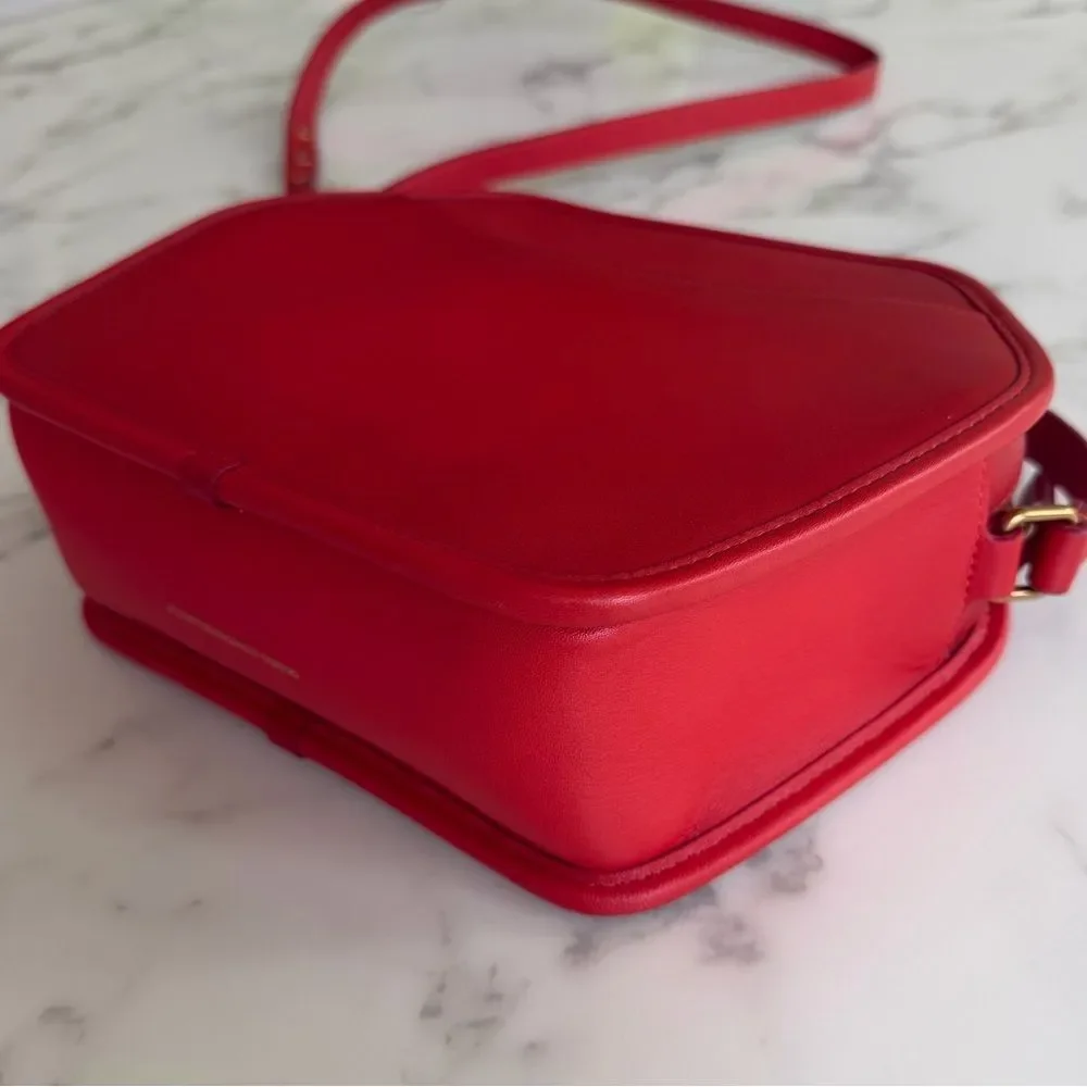 COACH Originals Archival Zip Geometric Pouch Leather Crossbody Bag Carmine Red - Picture 10 of 16